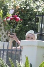 BRIGITTE NIELSEN Recieves a Bouquette of Flowers on Her 57th Birthday 07/15/2020