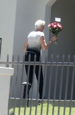 BRIGITTE NIELSEN Recieves a Bouquette of Flowers on Her 57th Birthday 07/15/2020
