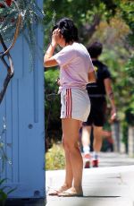 CAMILA MENDES in Shorts Out with Her Dog in Los Angeles 07/02/2020