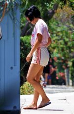 CAMILA MENDES in Shorts Out with Her Dog in Los Angeles 07/02/2020