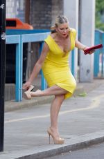 CAPRICE BOURRET in a Tight Yellow Dress Out in London 06/29/2020