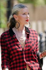 CAPRICE BOURRET in Denim Shorts and Overknee Boots Out in London 07/23/2020