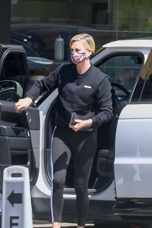 CHARLIZE THERON Leaves a Hospital in Los Angeles 07/06/2020