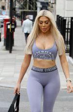 CHLOE FERRY in Leggings and Sports Bra Out in London 07/14/2020