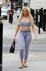 CHLOE FERRY in Leggings and Sports Bra Out in London 07/14/2020