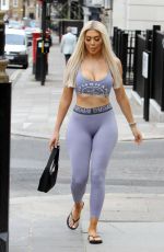 CHLOE FERRY in Leggings and Sports Bra Out in London 07/14/2020