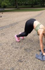 CHLOE FERRY Workout at a Park in London 07/08/2020