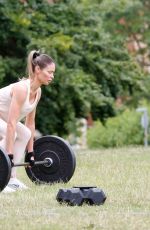 CHLOE SIMS Workout at a Park in London 07/07/2020