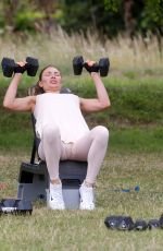 CHLOE SIMS Workout at a Park in London 07/07/2020
