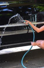 COURTNEY STODDEN in Bikini Washing Her Car in Los Angeles 06/29/2020