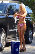 COURTNEY STODDEN in Bikini Washing Her Car in Los Angeles 06/29/2020