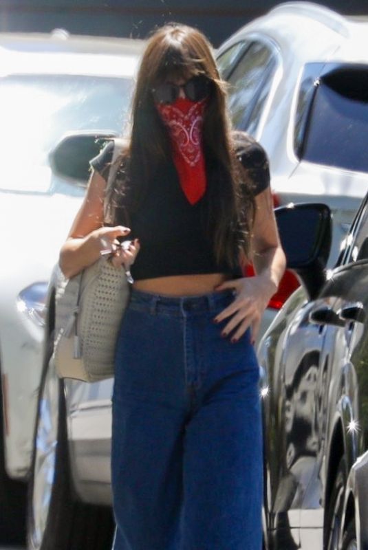 DAKOTA JOHNSON Wearing Bandana Mask Out in Studio City 07/06/2020