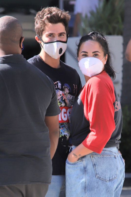 DEMI LOVATO and Max Ehrich Out Shopping on Rodeo Drive in Beverly Hills 07/27/2020