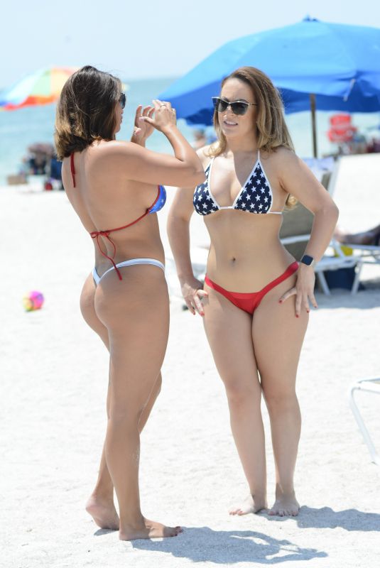DONNA BELLA and CARMEN VALENTINA in Bikinis at a Beach in Clearwater 07/01/2020