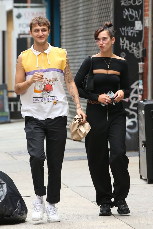 DUA LIPA and Anwar Hadid Out for Lunch at at Cafe Habana in New York 07/17/2020