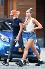 DUA LIPA in Denim Shorts Out in New York 07/15/2020