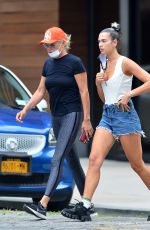 DUA LIPA in Denim Shorts Out in New York 07/15/2020