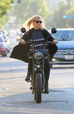 EMMA SLATER Riding a Bike on Ventura Blvd in Los Angeles 07/29/2020