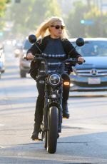 EMMA SLATER Riding a Bike on Ventura Blvd in Los Angeles 07/29/2020
