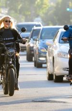 EMMA SLATER Riding a Bike on Ventura Blvd in Los Angeles 07/29/2020