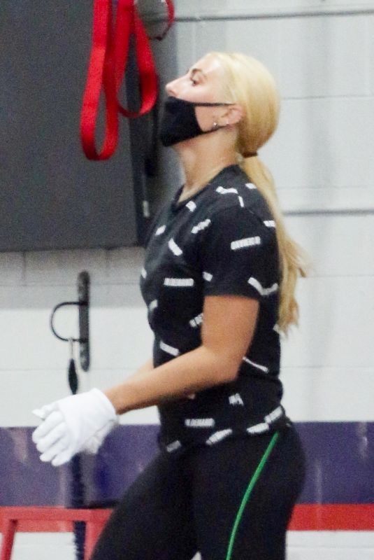 EMMA SLATER Working at F45 Gym in Los Angeles 07/10/2020