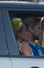 EVA MENDES and Ryan Gosling Out Driving in Los Angeles 07/11/2020