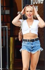 GABBY ALLEN in Denim Cut-off Out in London 07/18/2020
