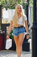 GABBY ALLEN in Denim Cut-off Out in London 07/18/2020