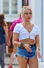 GABBY ALLEN in Denim Cut-off Out in London 07/18/2020