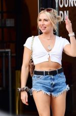 GABBY ALLEN in Denim Cut-off Out in London 07/18/2020