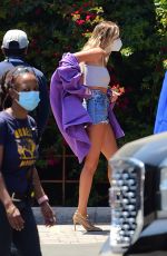 HAILEY BIEBER Arrives on the Set of a Music Video in Los Angeles 07/20/2020