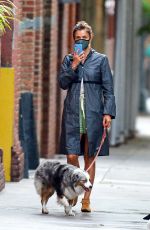 HELENA CHRISTENSEN Out with Her Dog in New York 07/10/2020