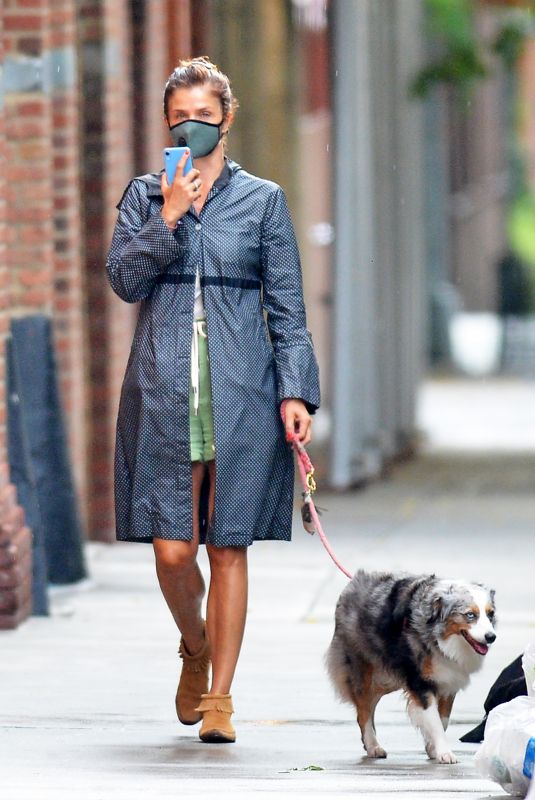 HELENA CHRISTENSEN Out with Her Dog in New York 07/10/2020
