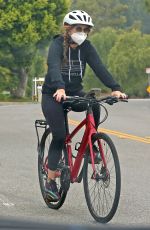 ISLA FISHER Out Riding Bike in Los Angeles 07/24/2020