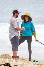JACKIE and ADAM SANDLER Out on the Beach in Malibu 06/30/2020