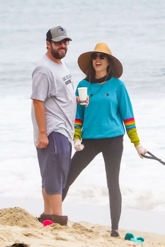 JACKIE and ADAM SANDLER Out on the Beach in Malibu 06/30/2020