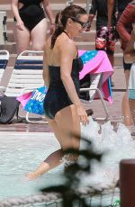 JENNIFER GARNER in a Black Swimsuit at Legoland 07/22/2020