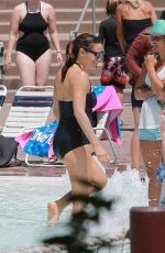 JENNIFER GARNER in a Black Swimsuit at Legoland 07/22/2020