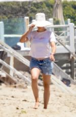 JENNIFER GARNER in Denim Shorts Out on the Beach in Malibu 07/12/2020