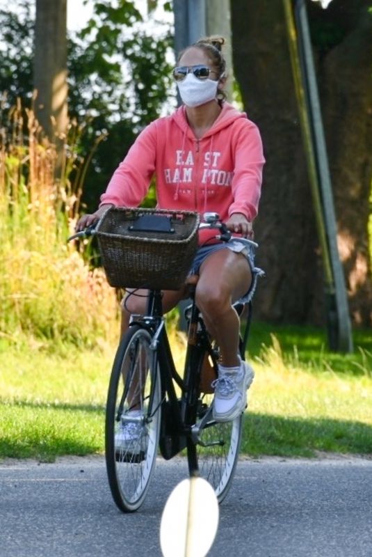 JENNIFER LOPEZ Out Riding a Bike ride in The Hamptons 07/05/2020
