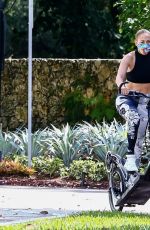 JENNIFER LOPEZ Out Riding ElliptiGo Bike in Miami 07/12/2020