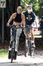JENNIFER LOPEZ Out Riding ElliptiGo Bike in Miami 07/12/2020