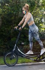JENNIFER LOPEZ Riding Her Elliptigo Bike Out in Miami 07/12/2020