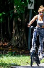 JENNIFER LOPEZ Riding Her Elliptigo Bike Out in Miami 07/12/2020