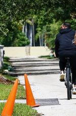 JENNIFER LOPEZ Riding Her Elliptigo Bike Out in Miami 07/12/2020