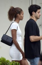 JOAN SMALLS in a White Mini Dress Out in Portofino 07/23/2020