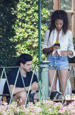 JOAN SMALLS in Denim Shorts in Portofino 07/23/2020