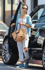 JORDANA BREWSTER in Ripped Denim Out in Brentwood 07/29/2020