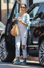 JORDANA BREWSTER in Ripped Denim Out in Brentwood 07/29/2020