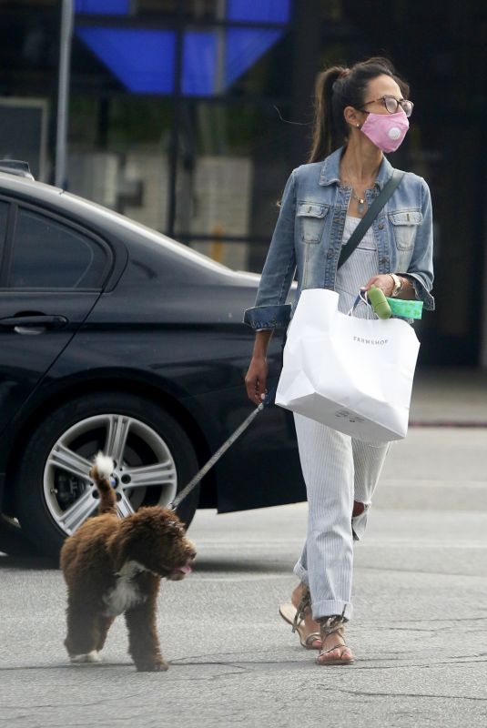 JORDANA BREWSTER Out with Her Dog in Brentwood 06/30/2020